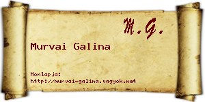 Murvai Galina névjegykártya